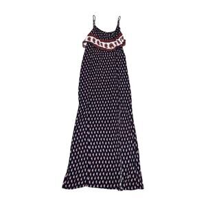 American Eagle Maxi Dress Adjust Straps Boho Side Slit Open Back Size L